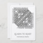 Carte de cours de tricot en maille câblée blanche (Devant)