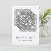 Carte de cours de tricot en maille câblée blanche (Debout devant)