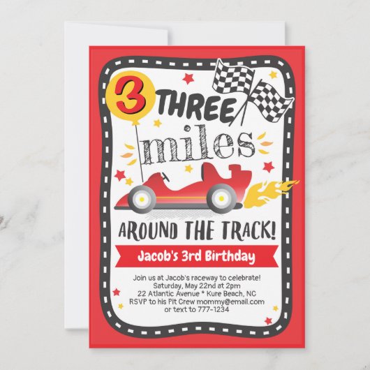 Carte de course Cute Racetrack Enfants Garçon fête (Devant)
