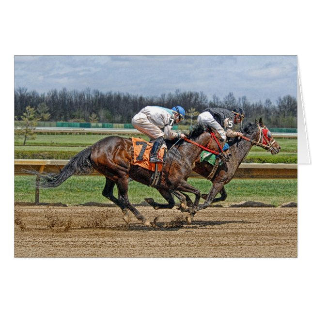 Carte de course serrée de pur sangs (Devant horizontal)