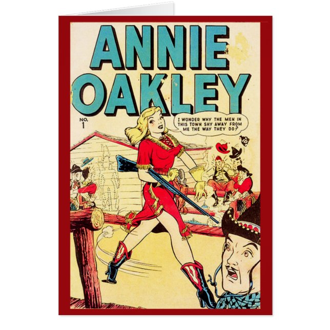 Carte de couverture comique Vintage "Annie Oakley" (Devant)