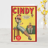 Carte de couverture comique Vintage "Cindy" (Fleur jaune)
