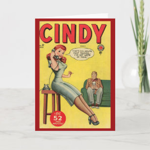 Carte de couverture comique Vintage "Cindy"