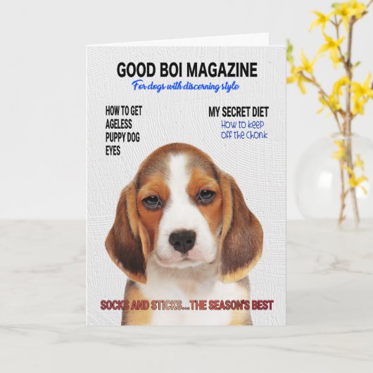 Carte de couverture du magazine beagle Parody (Fleur jaune)