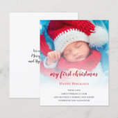 Carte de couverture photo de Noël pour bébé BUDGET (Devant / Derrière)