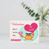 Carte de crabe hipster drôle de la Saint-Valentin (Debout devant)