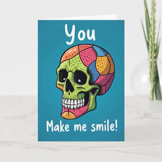 Carte de crâne Pop Art pour anniversaire (Devant)