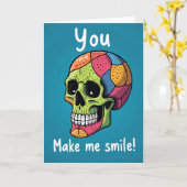 Carte de crâne Pop Art pour anniversaire (Fleur jaune)