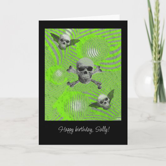 Carte de crâne volant psychédélique (Devant)