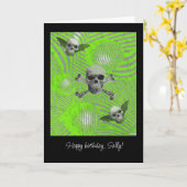 Carte de crâne volant psychédélique (Fleur jaune)