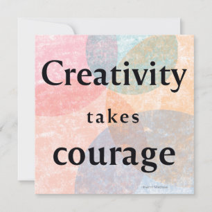 Carte de créativité prend courage aquarelle citati