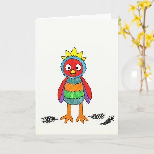 Carte de créature colorée joyeuse (Fleur jaune)