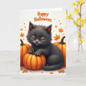 Carte de créature confortable pour Halloween (Fleur jaune)