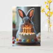 Carte de créature d'anniversaire avec gâteau doux (Fleur jaune)