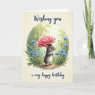 Carte de créature de rose d'anniversaire douce