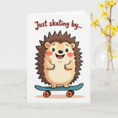 Carte de créature patineuse d'anniversaire ludique (Fleur jaune)