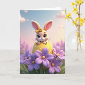 Carte de créature surprise douce (Fleur jaune)