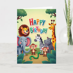 Carte de créatures sauvages joyeuses