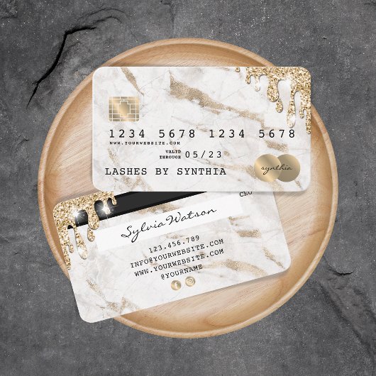 Carte de crédit à séchage stylisé Marbre d'or