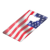 Carte de crédit American Flag Bottle Opener taille (Devant Angle)