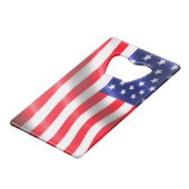 Carte de crédit American Flag Bottle Opener taille (Dos Angle)