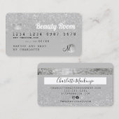 Carte de crédit argent parties scintillant beauté  (Devant / Derrière)