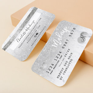 Carte de crédit argent parties scintillant marbre 