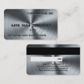 Carte de crédit | Arrière - plan de métal usiné (Devant / Derrière)