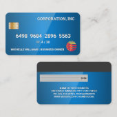 Carte de crédit | Bleu brillant (Devant / Derrière)