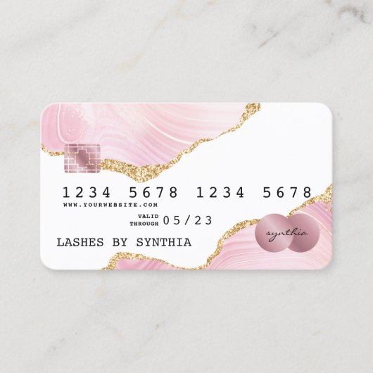 Carte de crédit Blush Pink ajouter le logo (Devant)