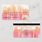 Carte de crédit Boho Broush Art Abstrait (Devant / Derrière)