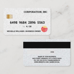 Carte de crédit   Carreaux blancs géométriques