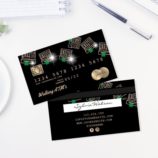 Carte de crédit Carte de crédit Stylisée ATM argen