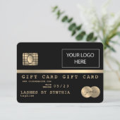 Carte de crédit Certificat cadeau Ajouter un logo (Debout devant)