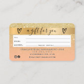 Carte de crédit chic parties scintillant or ombre  (Dos)