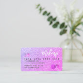 Carte de crédit chic rose parties scintillant maqu (Debout devant)