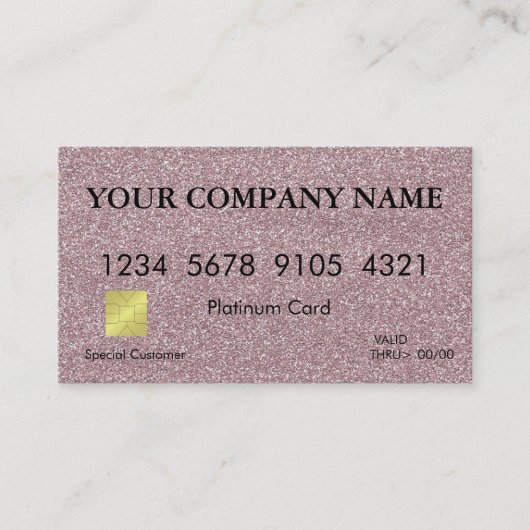 Carte de crédit Elegant Pink Parties scintillant (Devant)