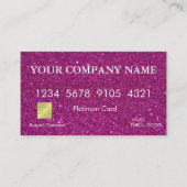 Carte de crédit Elegant Pink Parties scintillant (Devant)
