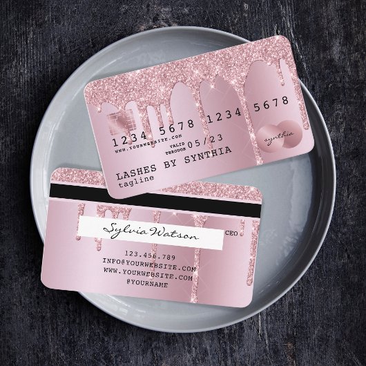 Carte de crédit fille Rose stylisé Gold Driving Go