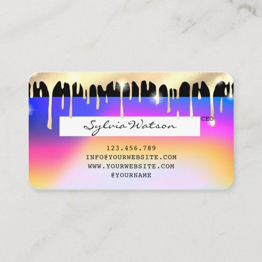 Carte de crédit Holograph Unicorn Driving Gold (Dos)