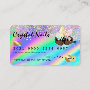 Carte de crédit Holographic Crystal Parties scinti