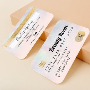 Carte de crédit holographique ombre beauté monogra