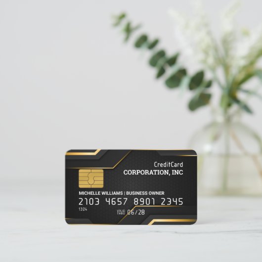 Carte de crédit | Lignes noires dorées (Debout devant)