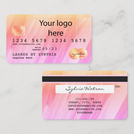 Carte de crédit Marbre Abstrait moderne Ajouter vo (Devant / Derrière)