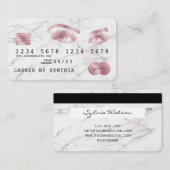 Carte de crédit Marbre blanc stylisé Rose or (Devant / Derrière)