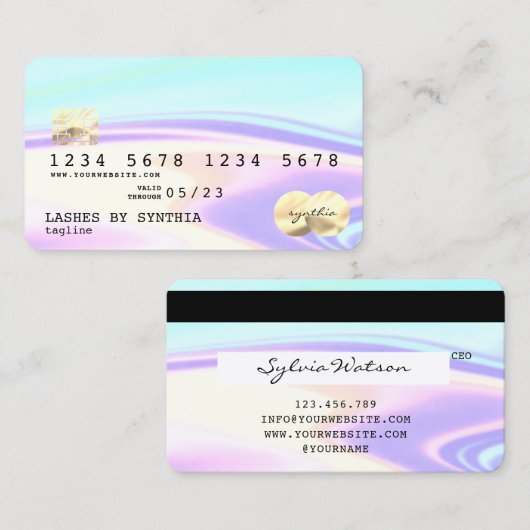 Carte de crédit moderne (Devant / Derrière)