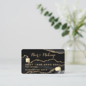 Carte de crédit moderne Black Gold Agate Marbre Fa (Debout devant)