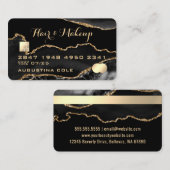 Carte de crédit moderne Black Gold Agate Marbre Fa (Devant / Derrière)