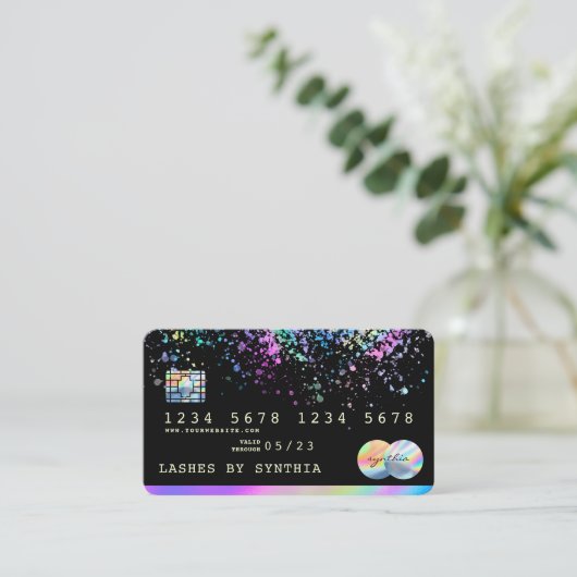Carte de crédit moderne Holograph Splash (Debout devant)