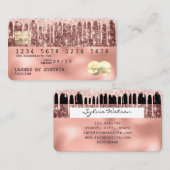 Carte de crédit moderne Holographe rose or parties (Devant / Derrière)